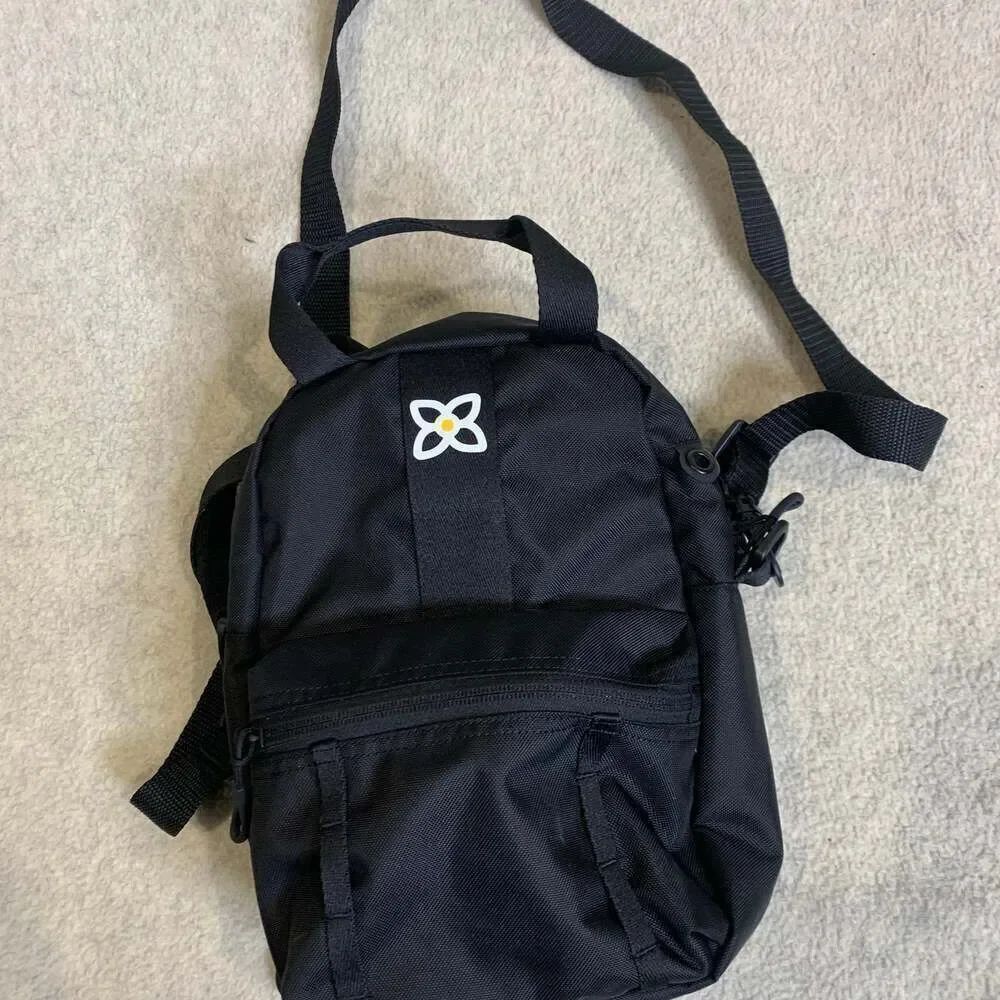 Sherpani Logan Mini Backpack - Black with Flower Embroidery